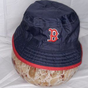 Navy Blue Bucket Hat with Red Trim